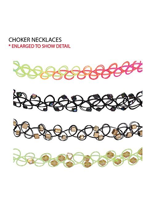 BodyJ4You 12PC Choker Necklace Set Henna Tattoo Stretch Elastic Jewelry Women Girl Gift Pack