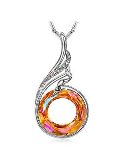 Kate Lynn Christmas Gifts for Women, Necklaces for Women Nirvana of Phoenix Pendant Made with Crystals from Swarovski, Birthday Gift with Jewelry Box 17.8"+2.0", Symbol o