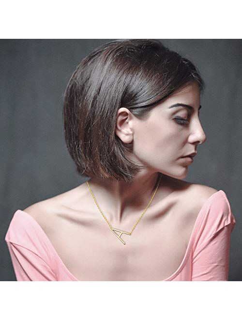 WIGERLON Stainless Steel Initial Letters Necklace for Women and Girls Color Gold and Silver from A-Z