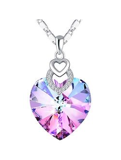 3 Heart Necklace Crystals from Swarovski for Women Girl Pendant with Elegant Box Dainty Anniversary Jewelry