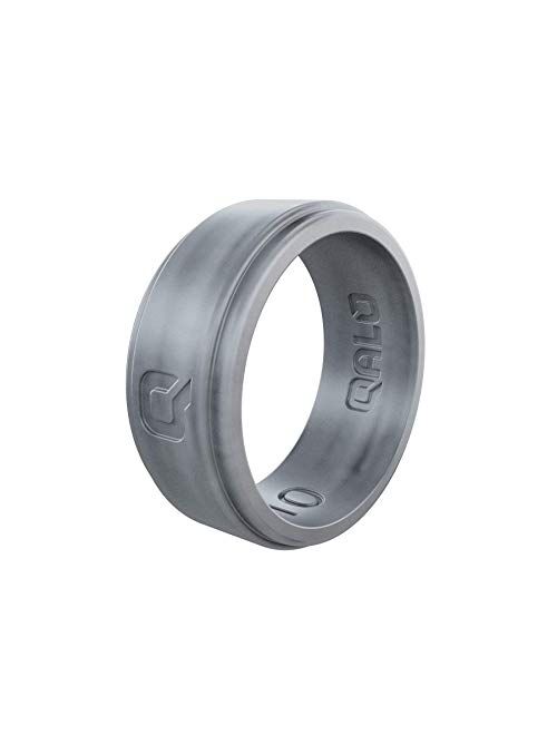 QALO Men's Step Edge Q2X Silicone Wedding Ring Collection