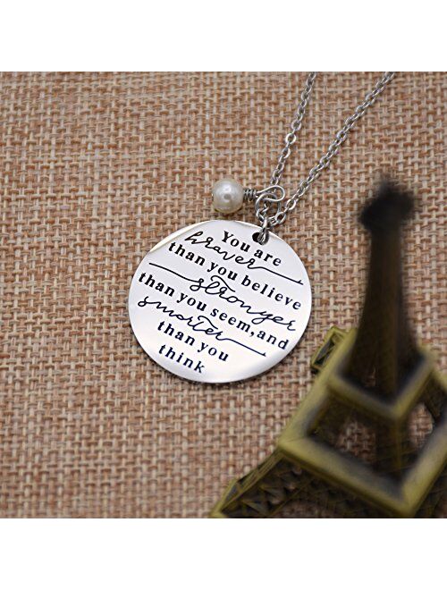 O.RIYA Always Remember You are Braver Than You Believe Jewelry Necklace/Keyring