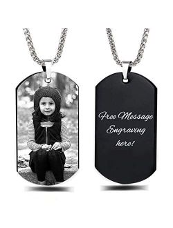 Interway Trading Personalized Custom Photo and Message Necklace Pendant Keychain Dog tag