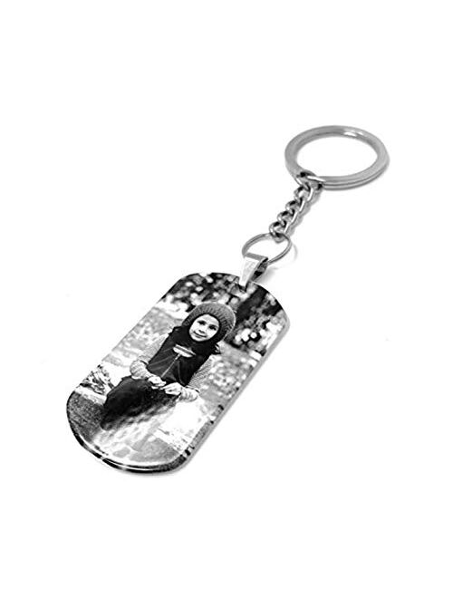 Interway Trading Personalized Custom Photo and Message Necklace Pendant Keychain Dog tag