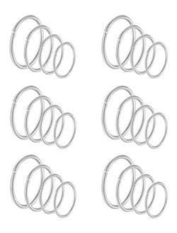 Masedy 24Pcs 20G 316L Stainless Steel Nose Rings Hoop Tragus Cartilage Helix Piercing Lip Septum Ring 6-12MM Bendable
