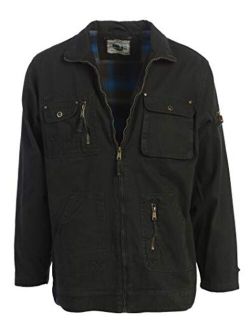 Men's Casual Outerwear Twill Multi Pocket Cargo Shirt Jacket