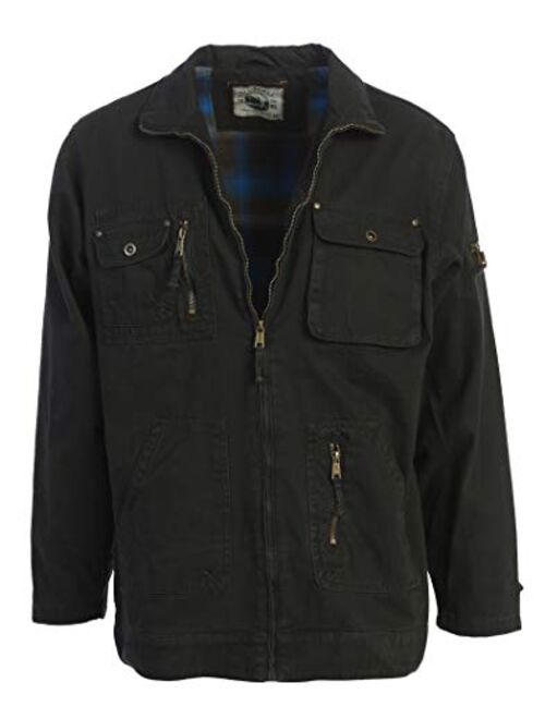 Gioberti Men's Casual Outerwear Twill Multi Pocket Cargo Shirt Jacket