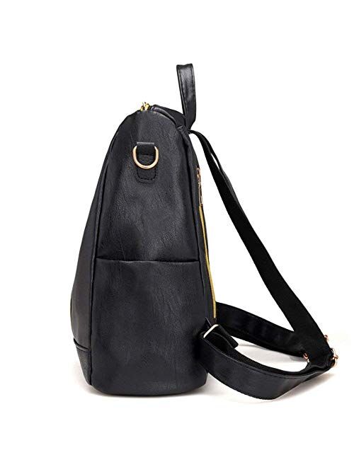 Bagheat Backpack Purse for Women PU Leather Mini Backpack Casual Lightweight Travel Shoulder Bag