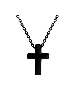 Xianli Wang Tiny Simple Cross Pendant for Children Boy Girl Stainless Steel Small Necklace