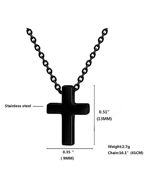 Xianli Wang Tiny Simple Cross Pendant for Children Boy Girl Stainless Steel Small Necklace