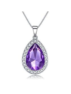 Vcmart Amulet Teardrop Amethyst Necklace Fashion Jewelry Gift for Girls