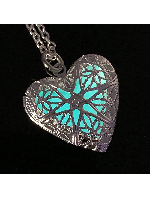UMBRELLALABORATORY Steampunk Fairy Magical Glow in The Dark Heart Like Custom Made Necklace-Gifts for Teen Girls,Mother, Father, Little Girls Jewelry