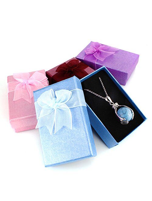 BEADNOVA Healing Gemstone Necklace Crystal Ball Pendant Necklace with Stainless Steel Chain 18 Inches Gift Box Packing