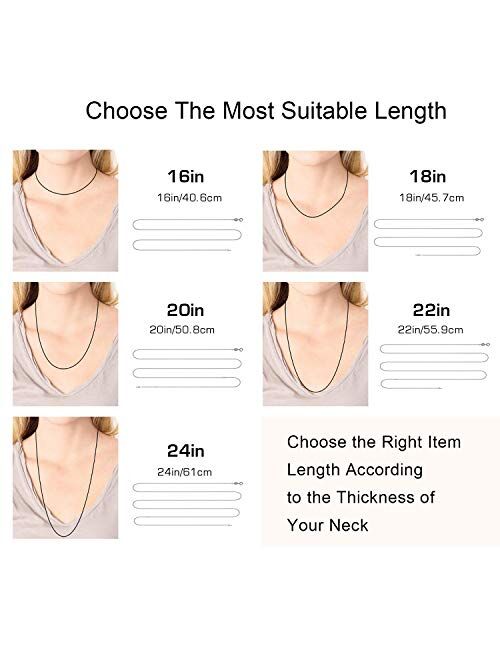 Jewlpire 925 Sterling Silver Chain Necklace Chain for Women Girls 1.1mm Cable Chain Necklace Upgraded Spring-Ring Clasp - Thin & Sturdy - Italian Quality 16/18/20/22/24 I