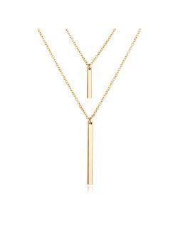 choice of all Simple Lariat Necklace for Women Y Bar Necklace and Earring for Girls Feather Triangle Disc Pendant Necklace Holiday Christmas Jewelry