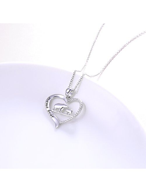 Sterling Silver For Mom Necklace Mothers Day Gift Mama Bear Pendant Necklace or Bracelet for Mum