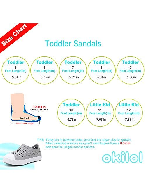 okilol Toddler Boys Girls Slip On Sneakers Water Sandals Shoes