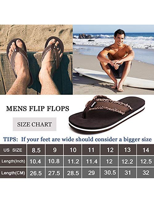 DWG Men's Soft Flip-Flops Sandals Light Weight Shock Proof Slippers