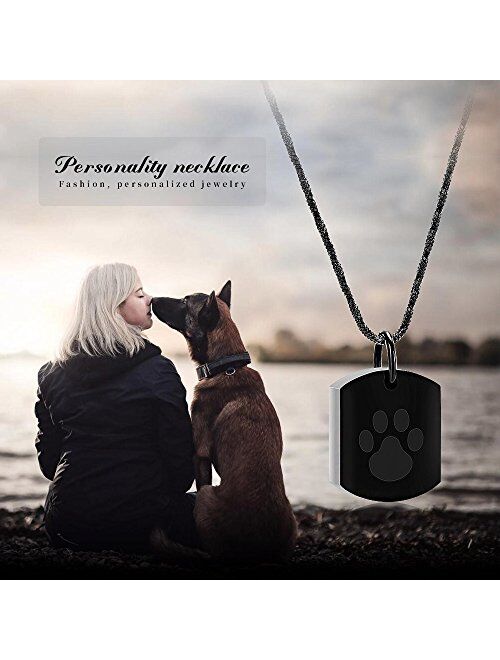 Minicremation Cremation Jewelry Urn Necklace for Ashes for Pet, Paw Print Memorial Ash Jewelry, Keepsake Pendant for Pet's Cat Dog's Ashes with Filling Kit