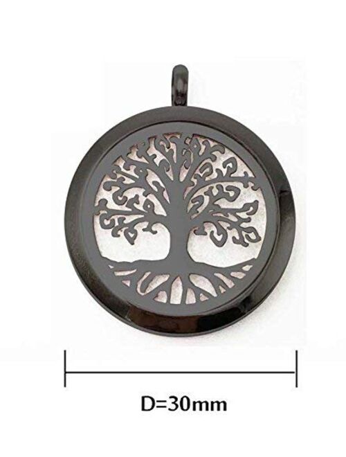 GFONDINGD Aromatherapy Essential Oil Diffuser Necklace 316L Stainless Steel Locket Pendant with 24 Inch Chain