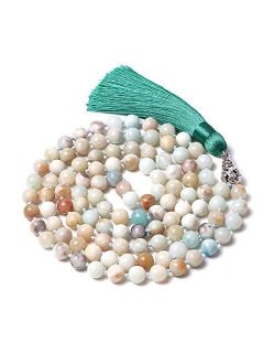 Mala Beads 108 8mm Mala Necklace Japa Mala Hand Knotted Tibetan Mala Prayer Beads Meditation Beads Yoga Necklace