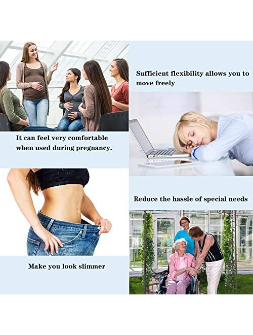 Syhood 4 Pieces No Buckle Stretch Buckle Free Belt Invisible Elastic Belt Unisex for Jeans Pants