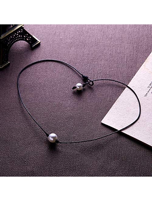 ATIMIGO Summer Beach Shell Conch Choker Handmade Boho Cowrie Pearl Necklace Jewelry for Women Girls