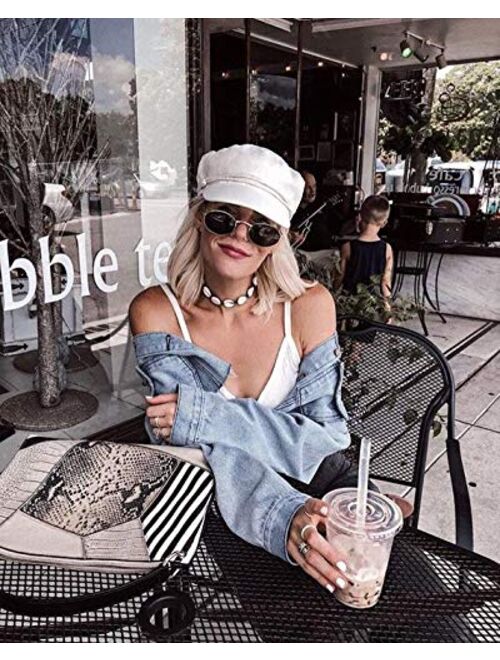 ATIMIGO Summer Beach Shell Conch Choker Handmade Boho Cowrie Pearl Necklace Jewelry for Women Girls