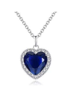 Titanic Heart of the Ocean Neckalce, AILUOR Silver Necklace Pendants Jewelry Mother's Day Gift
