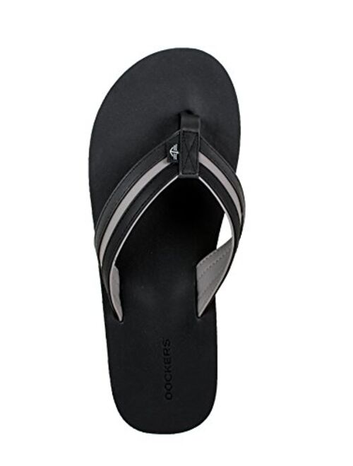 Dockers Mens Flip Flop Sandal ; Classic Comfort Footbed with Two-Tone Upper Size 8 to 13 
