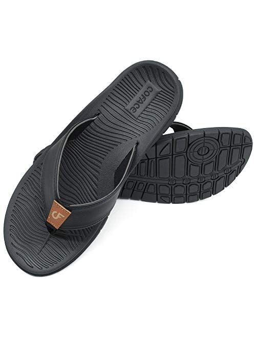 COFACE Mens-Sport-flip Flops-Casual-Comfort-Sandals-with Arch Support-Outdoor-Beach-Size 7~13