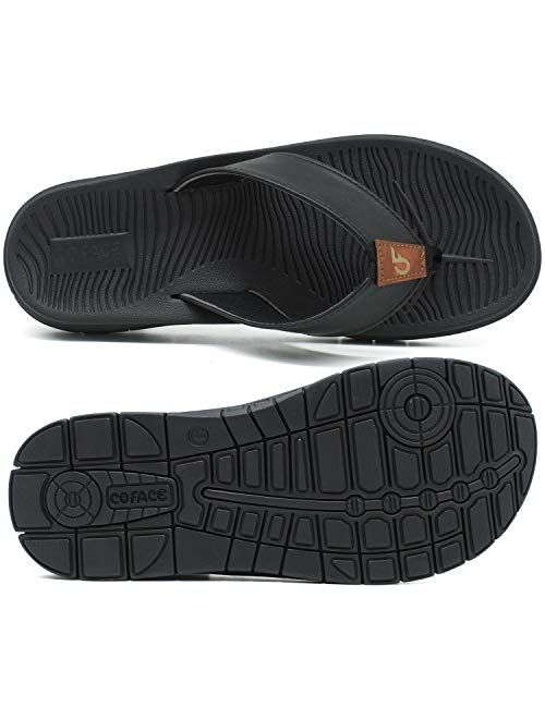 COFACE Mens-Sport-flip Flops-Casual-Comfort-Sandals-with Arch Support-Outdoor-Beach-Size 7~13