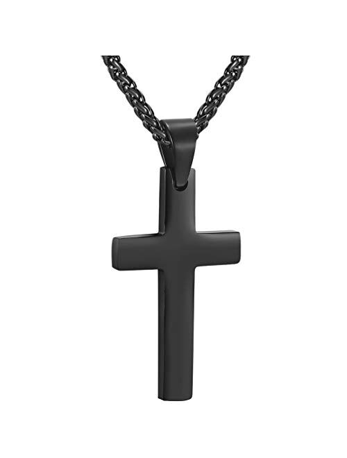 PROSTEEL Cross Necklace for Men Women, 316L Stainless SteelGold/Silver/Black/Rose Gold/Blue Tone, Hypoallergenic, Two Sizes, Come Gift Box