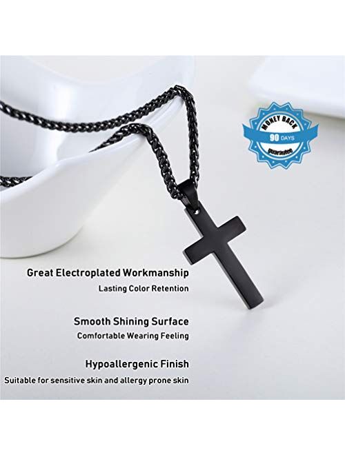 PROSTEEL Cross Necklace for Men Women, 316L Stainless SteelGold/Silver/Black/Rose Gold/Blue Tone, Hypoallergenic, Two Sizes, Come Gift Box