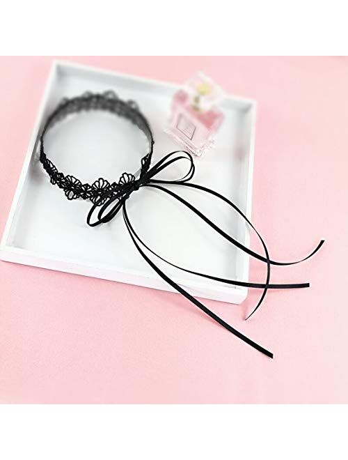 Black Choker Necklace for Women and Girls Velvet Choker with O Ring, Cross, Lace Tattoo