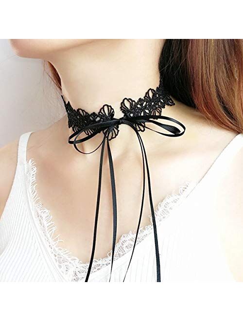 Black Choker Necklace for Women and Girls Velvet Choker with O Ring, Cross, Lace Tattoo