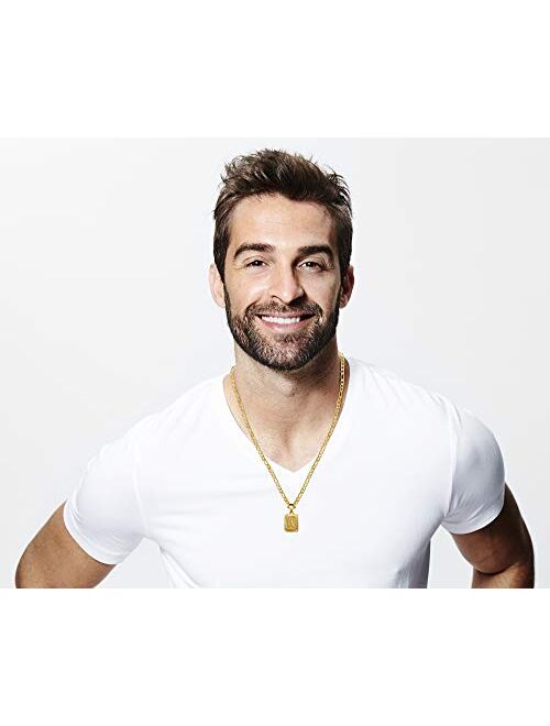 Joycuff 18K Gold Initial Necklaces for Women Men Teen Girls Best Friend Fashion Trendy Figaro Chain Square Letters Stainless Steel Pendant Necklace Personalized 26 Alphab