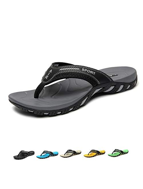 Buy TUOBUQU Mens Flip Flops Orthotic Thong Sandals with Arch Support ...