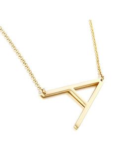 Yiyang Initial Necklace Large Letter Pendant Personalized Birthday Day Gift for Women Sister Wife Daugther Friend