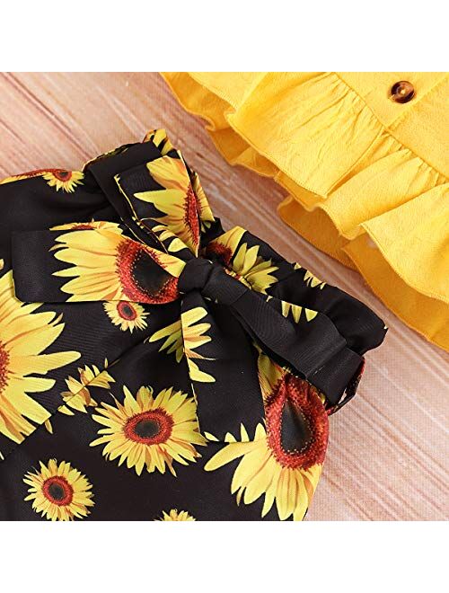 Toddler Girl Outfit Baby Girl Clothes Ruffle Long Sleeve Shirt Floral Pants Set Fall Winter Clothes