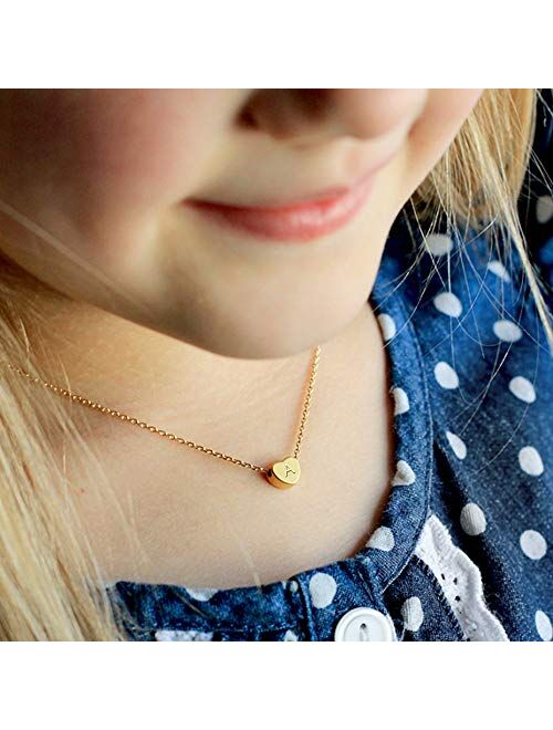 Initial Heart Necklace Pendant-18K Gold Plated 26Alphabet Tiny Dainty Heart Choker Necklace for Women Girls Kids Birthday Day Gift, Bridesmaid Gift