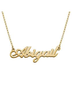 MyNameNecklace Name Necklace - Personalized Engraved Name Pendant Jewelry Precious Metals Sterling Silver 925 & Gold Plating - Nameplate Necklace Gift for Her