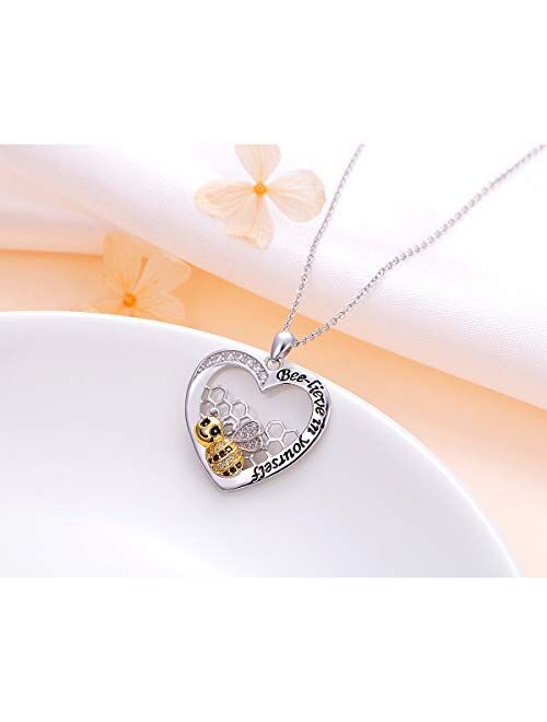 Sterling Silver Forever Love Cute Animal Love Heart Necklace Ring Earrings for Women Graduation Gift