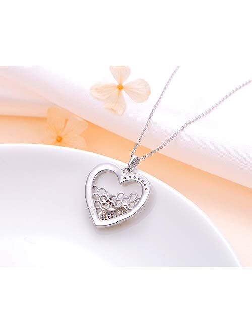 Sterling Silver Forever Love Cute Animal Love Heart Necklace Ring Earrings for Women Graduation Gift