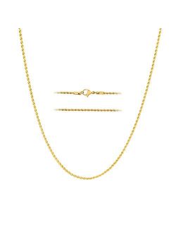 KISPER 18k Gold Over Stainless Steel Hip Hop Rope Chain Necklace 2-8mm, 14 36 inches