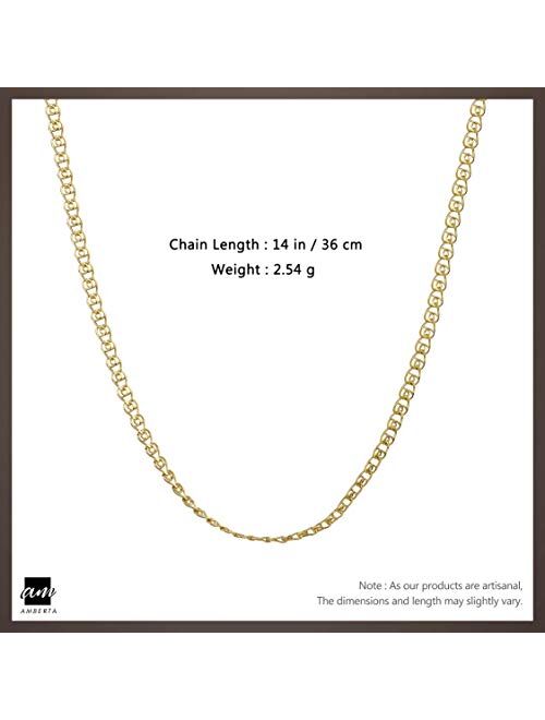 18K Gold Plated on 925 Sterling Silver 2.3 mm Heart Chain Necklace 14" 16" 18" 20" 22" 24" in