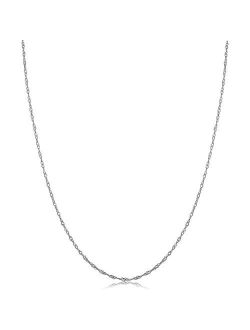 Kooljewelry 14k White Gold Singapore Chain Necklace (0.7 mm, 1 mm, 1.4 mm, 1.7 mm)