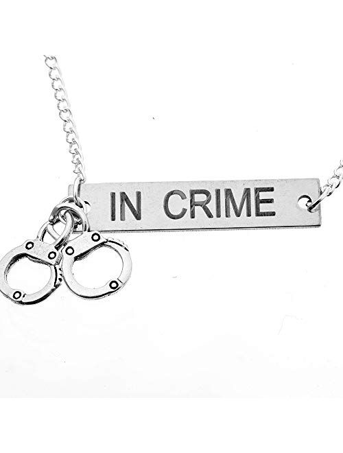 MJartoria Best Friend Necklaces Partners in Crime Engraved Friendship BFF Necklace for 2