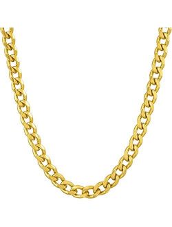 Lifetime Jewelry 5mm Cuban Link Chain Necklace for Women & Men 24k Gold Plated
