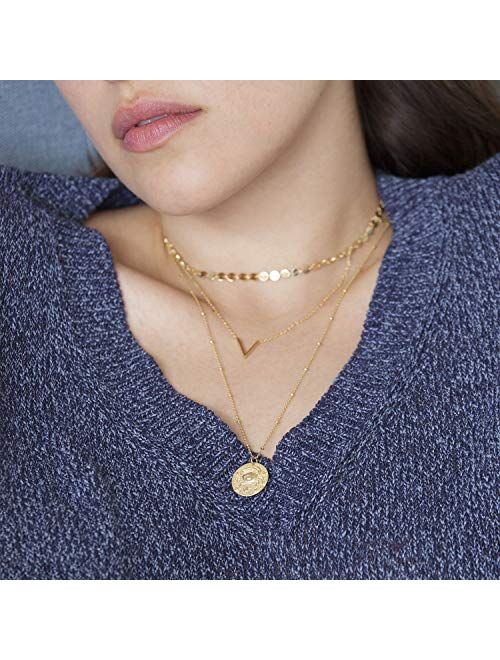 Fremttly Zodiac Coin Embossed Necklace Earring Disc 12 Constellation Astrology Horoscope Dangle Drop14K Gold Plated Unicorn Round Pendant Personalized Necklace Gift for W